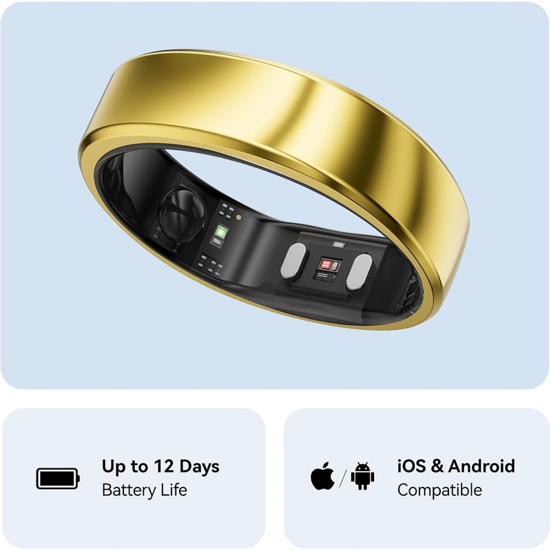 GENERICO - Anillo inteligente RingConn Gen 2 Royal Gold, Tamaño: 11