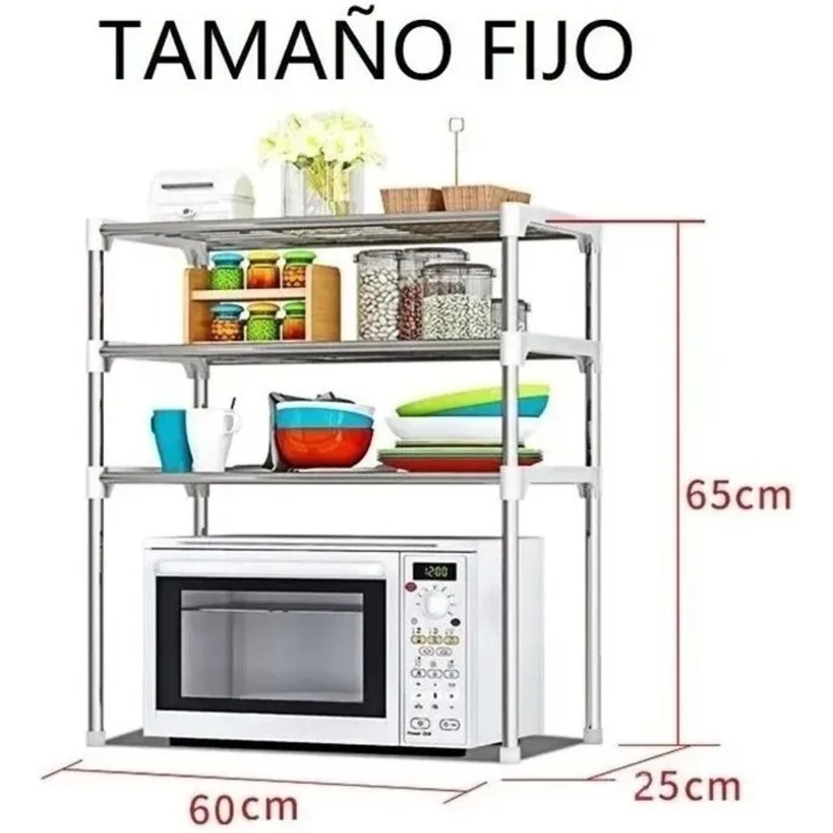GENERICO - Rack Organizador Cocina Estante Soporte para Microondas