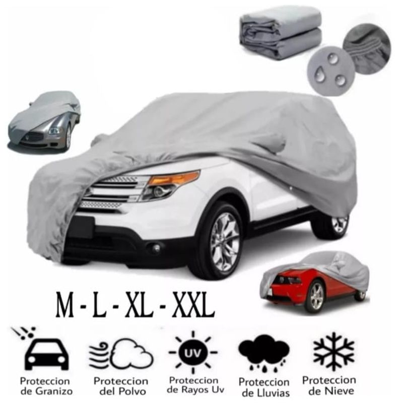 MOTORLIFE - Cobertor Para Auto Impermeable Motor Lifemimbral Color Gris