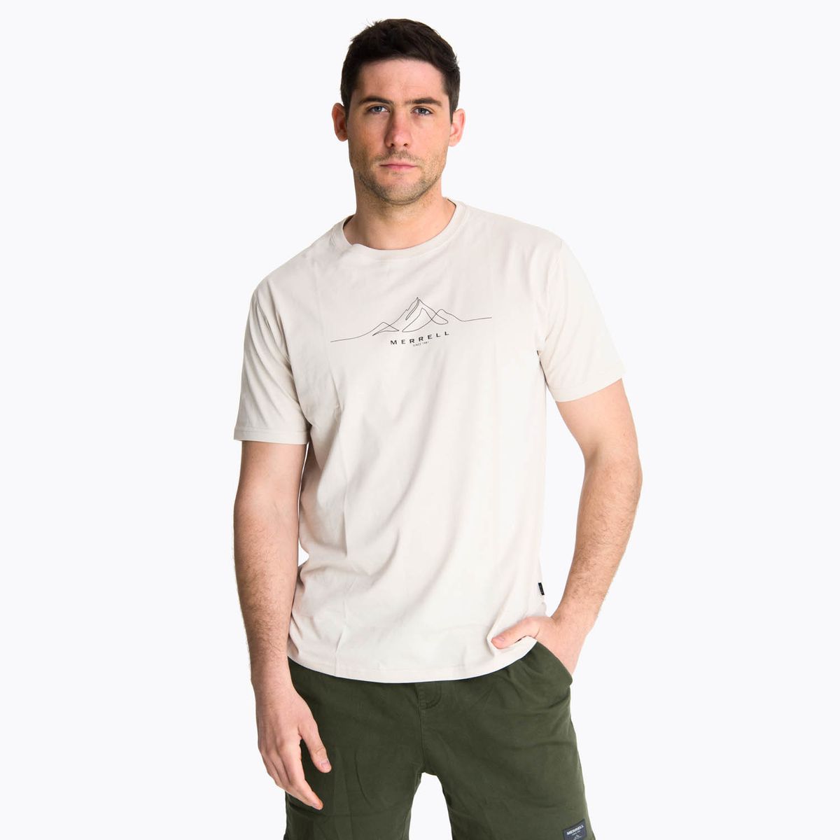 MERRELL - Polera Manga Corta Hombre Beechworth Crema MERRELL