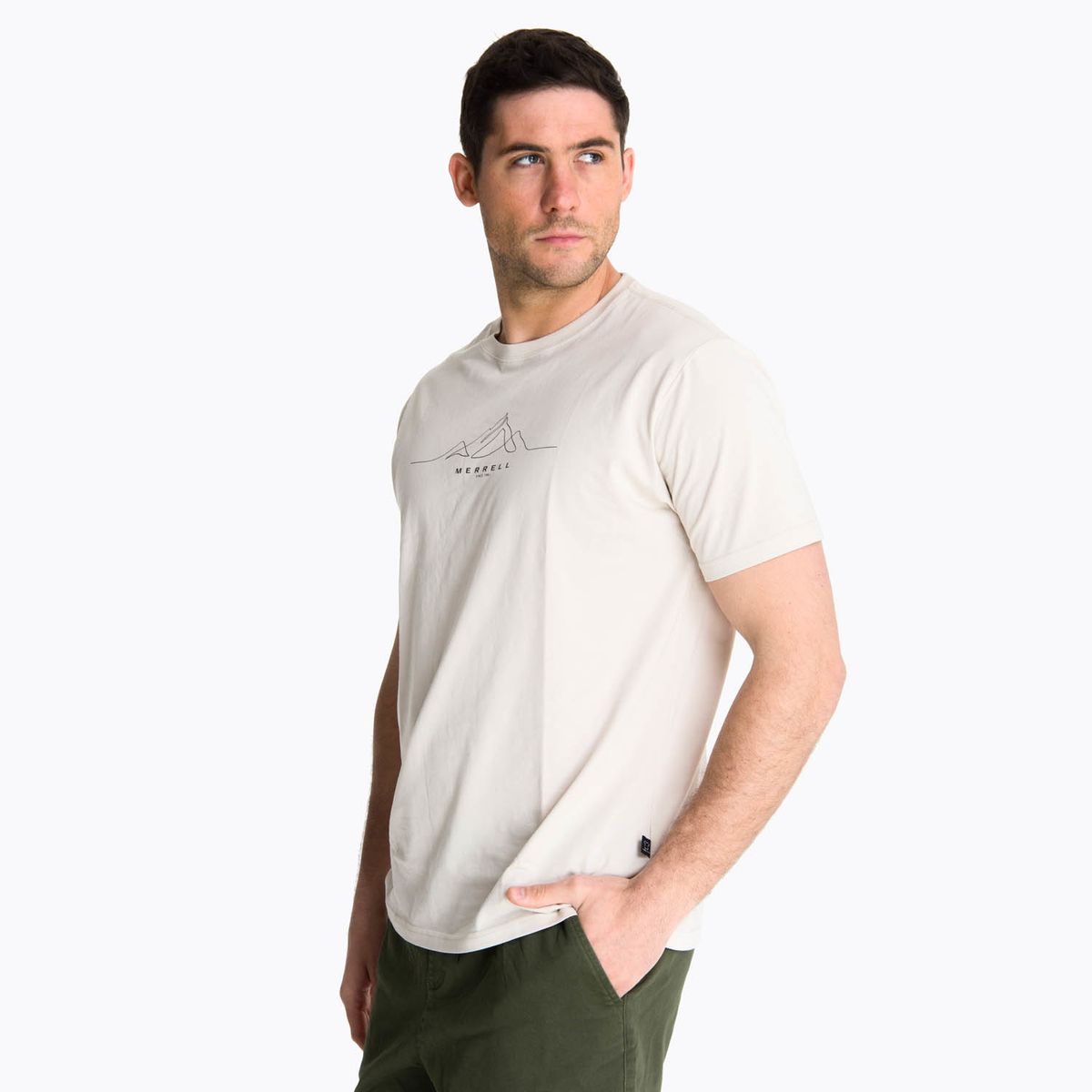 MERRELL - Polera Manga Corta Hombre Beechworth Crema MERRELL