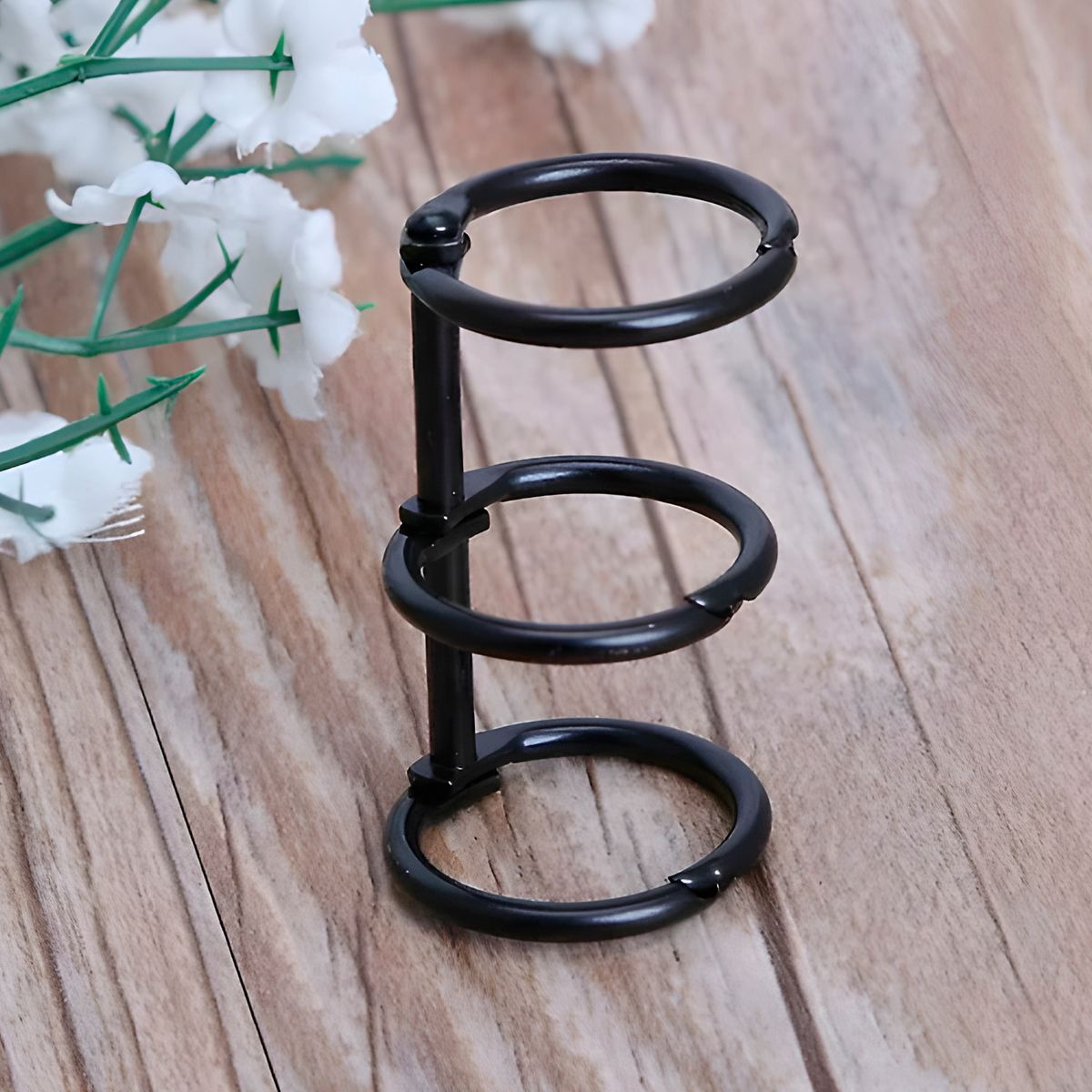 GENERICO - 20 Anillos Metalicos Encuadernación Negro 2.5 X 2.5 Cm