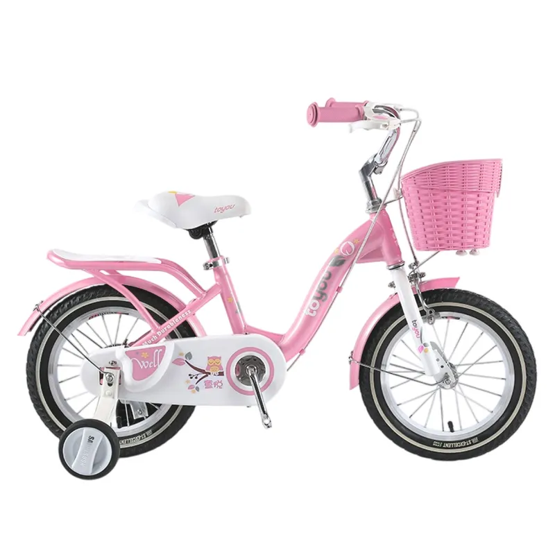 MUNDO ONLINE - Bicicleta Niña Infantil De Paseo Pink Owl Rueditas Aro 12