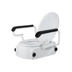 GLOMED - Alzador de Baño con Apoyabrazos Abatible y Tapa con 4 Fijaciones