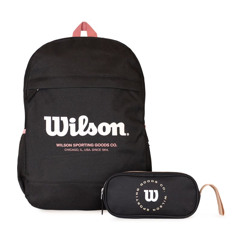 WILSON - Pack Wilson Mochila Atom negra + Estuche Charlotte negro