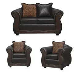 BLACK FACTORY - Juego de Living 2 1 1 Sofia PU