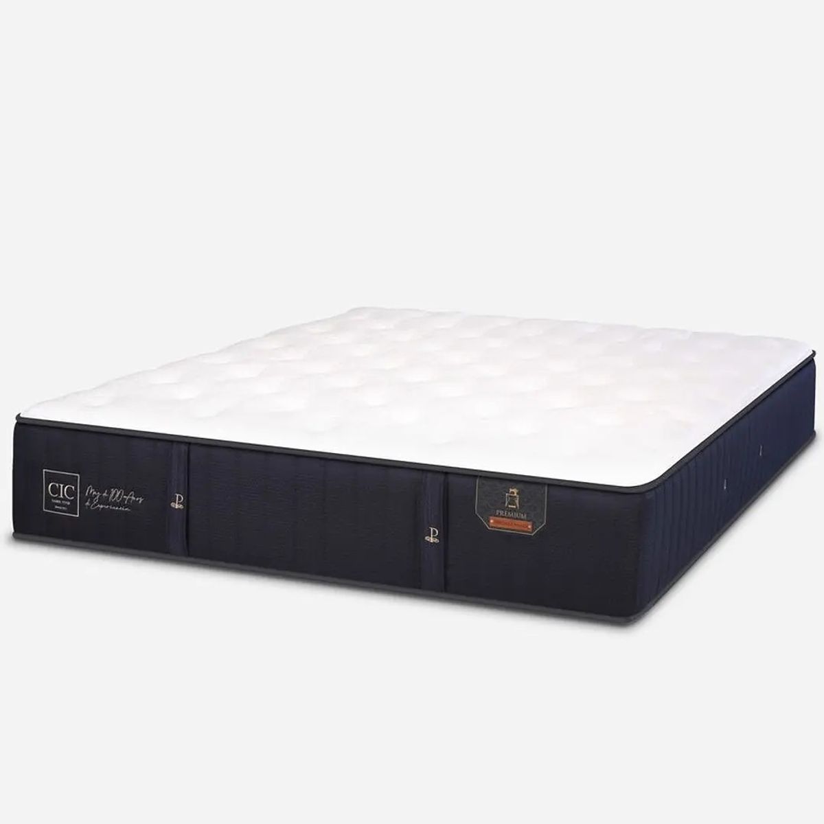 BLOCCARE - Cama Baul 2 Plazas L200 + Colchon CIC PREMIUM / Ruedas DELUXE (Gris)