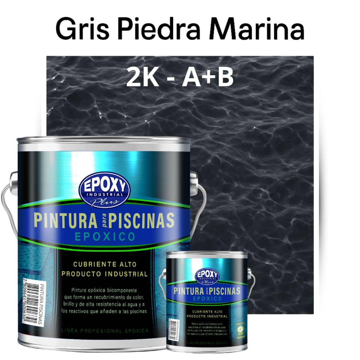 EPOXY - Pintura Epóxica 2K para Piscinas-2K A+B- GALON-GRIS PIERDA MARINO
