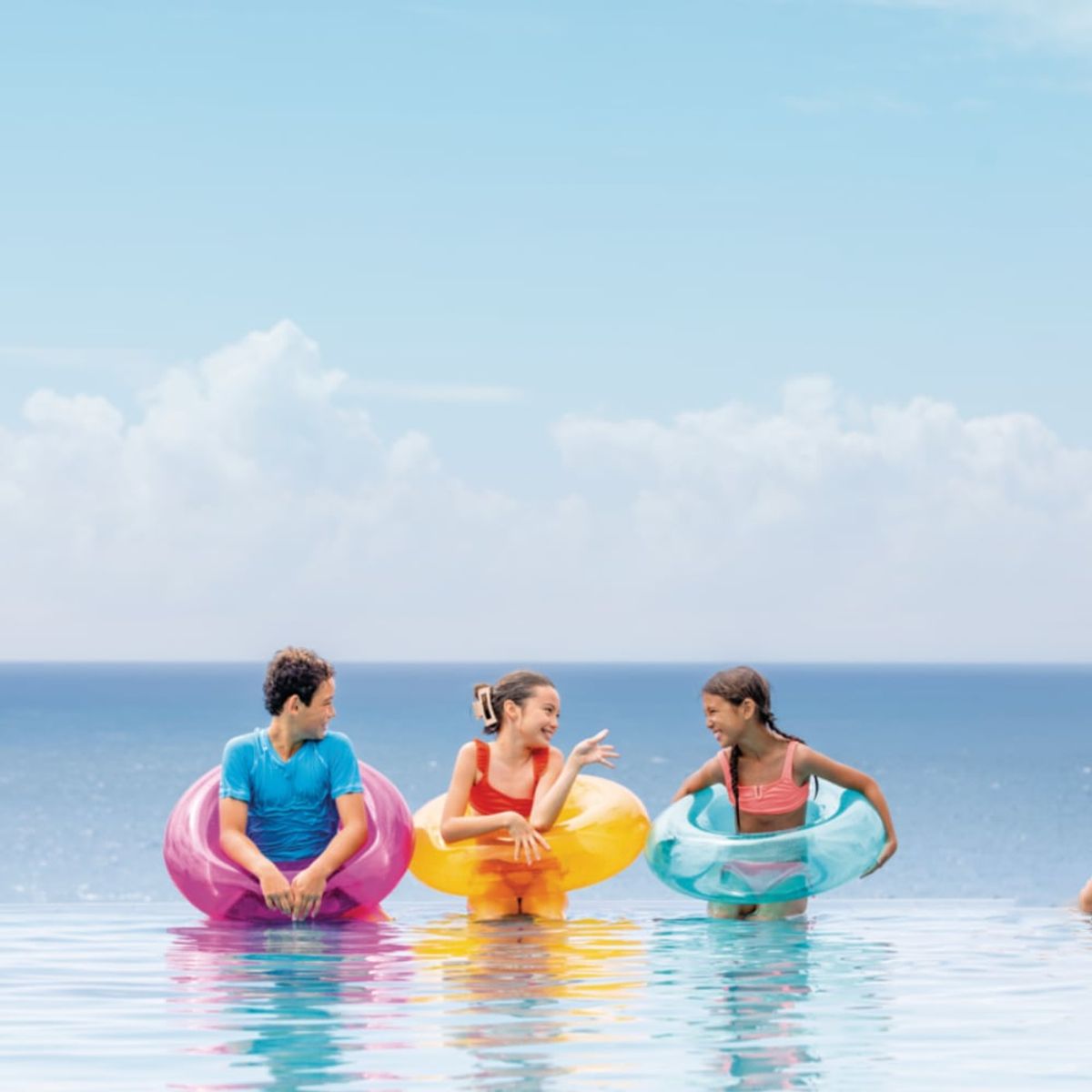 INTEX - Flotador Anillo Inflable INTEX Transparente 76 cm Rosado