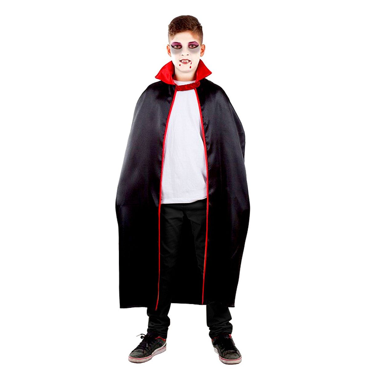 TODODISFRACESCHILE - Capa Vampiro Dracula Negra detalles en rojo Adultos