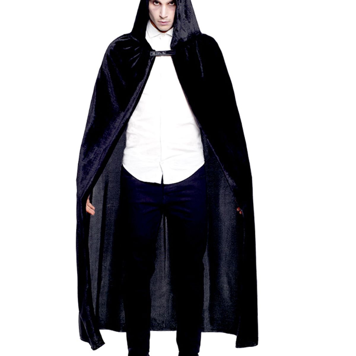 TODODISFRACESCHILE - Capa Vampiro con Capucha Altura capa 140 cm, Negra