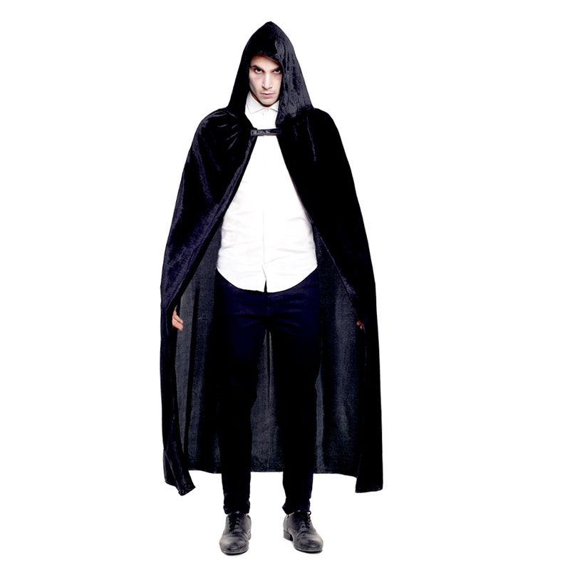 TODODISFRACESCHILE - Capa Vampiro con Capucha Altura capa 90 cm, Negra