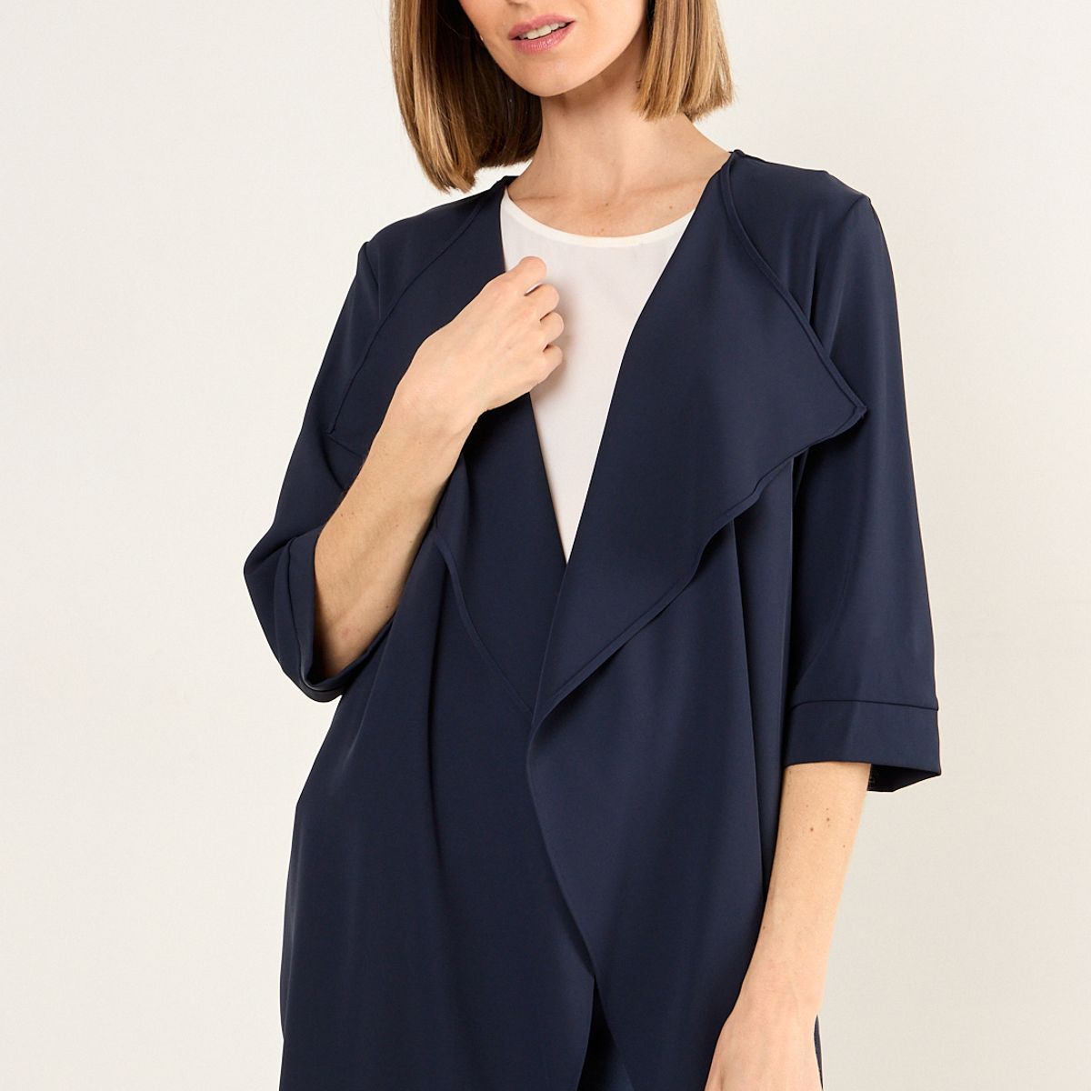 MA GRIFFE - Tapado Abierto Mujer Azul Magriffe