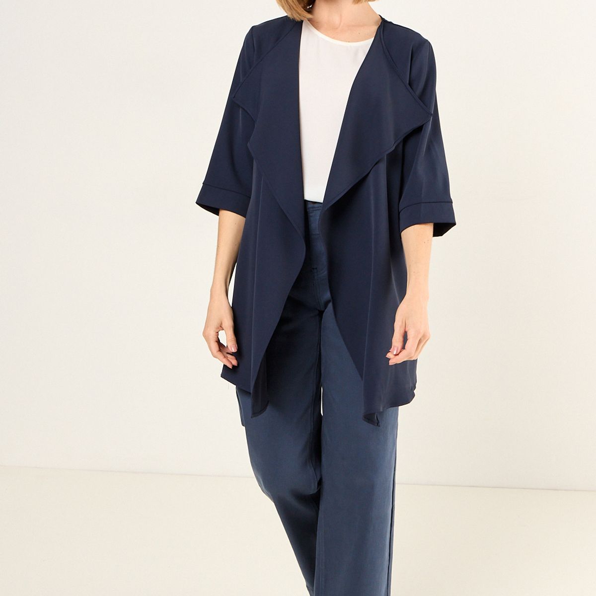 MA GRIFFE - Tapado Abierto Mujer Azul Magriffe