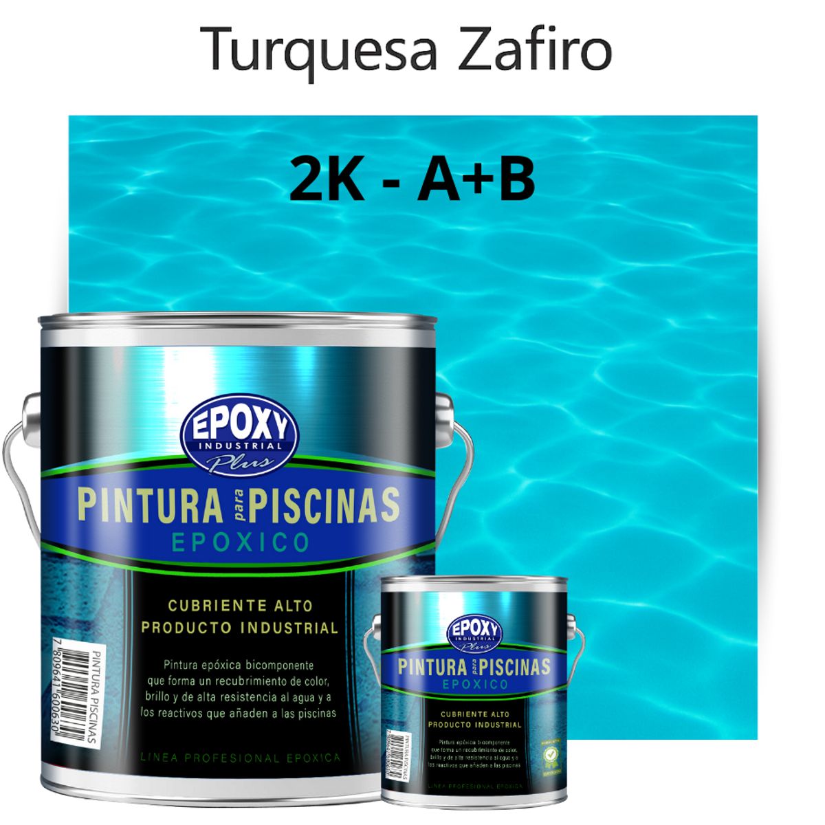 EPOXY - Pintura Epóxica 2K para Piscinas-2K A+B- GALON-TURQUESA ZAFIRO