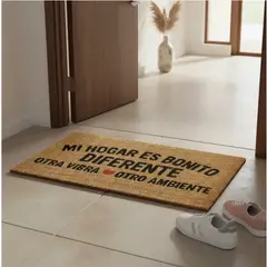 GENERICO - Alfombra para Entradas de Mimbre con Frase Karol G 75x45