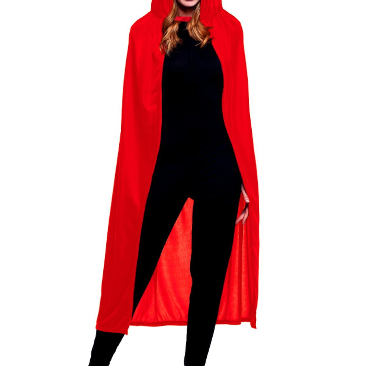 TODODISFRACESCHILE - Capa Vampiro con Capucha Altura capa 140 cm, Roja