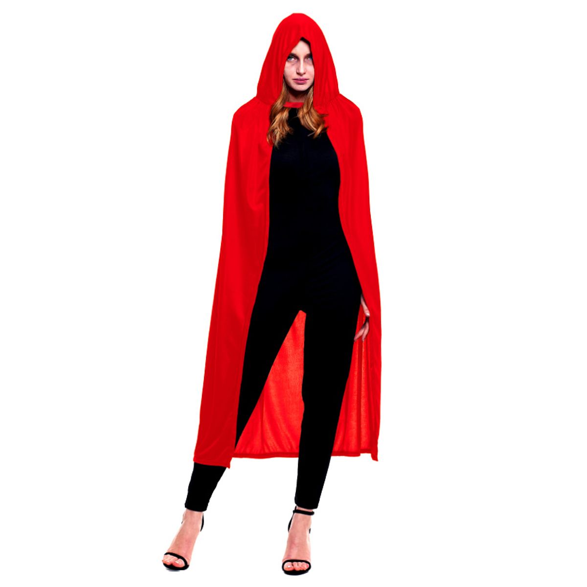 TODODISFRACESCHILE - Capa Vampiro con Capucha Altura capa 140 cm, Roja