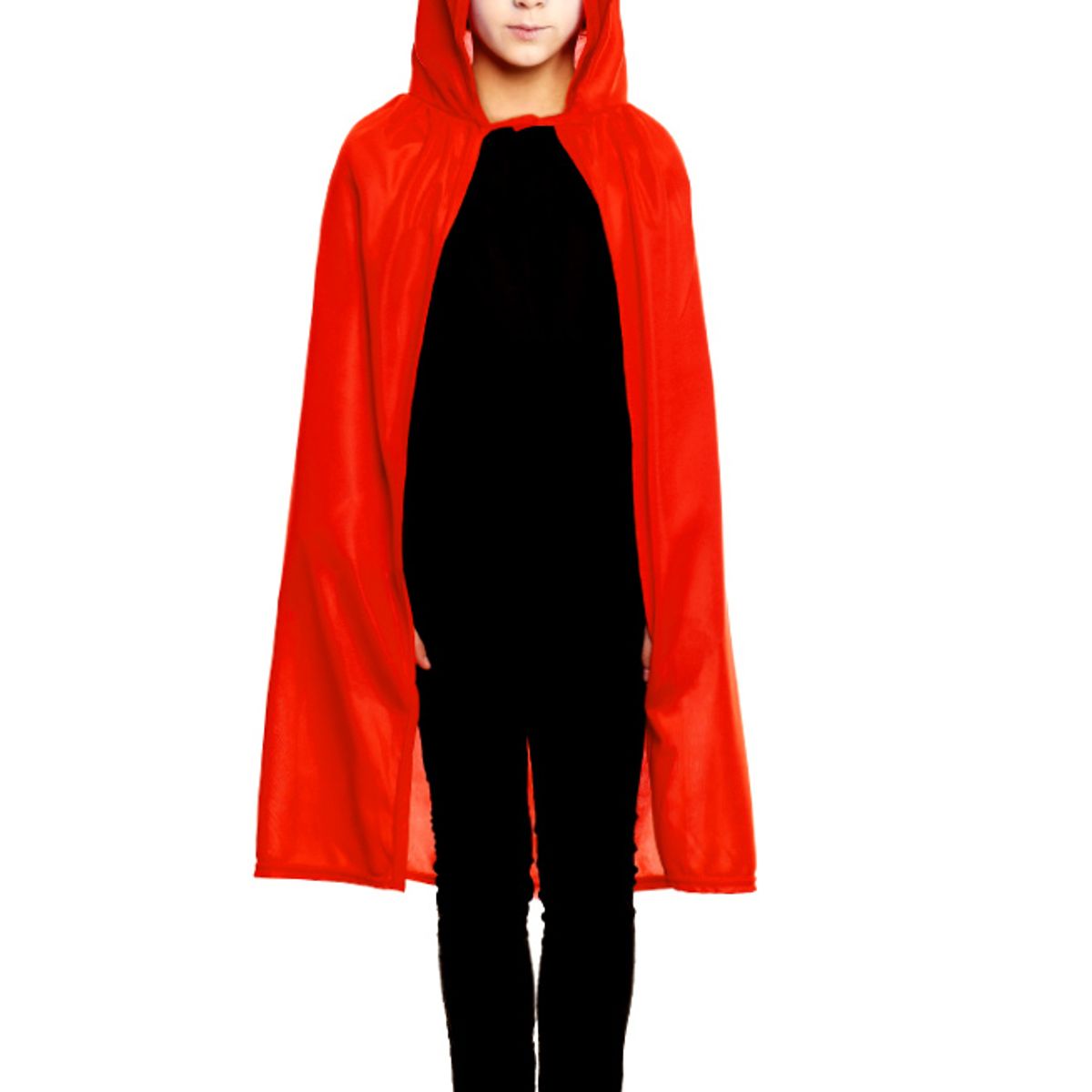 TODODISFRACESCHILE - Capa Vampiro con Capucha Altura capa 90 cm, Roja