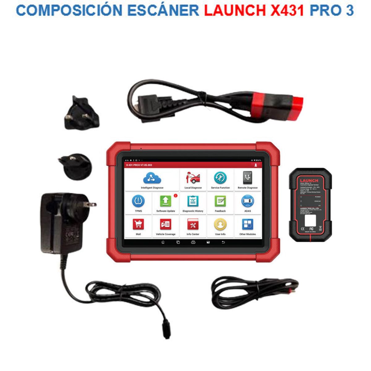 LAUNCH - Escáner Launch X431 PRO 3 SE + Módulo HD - 12v y 24v