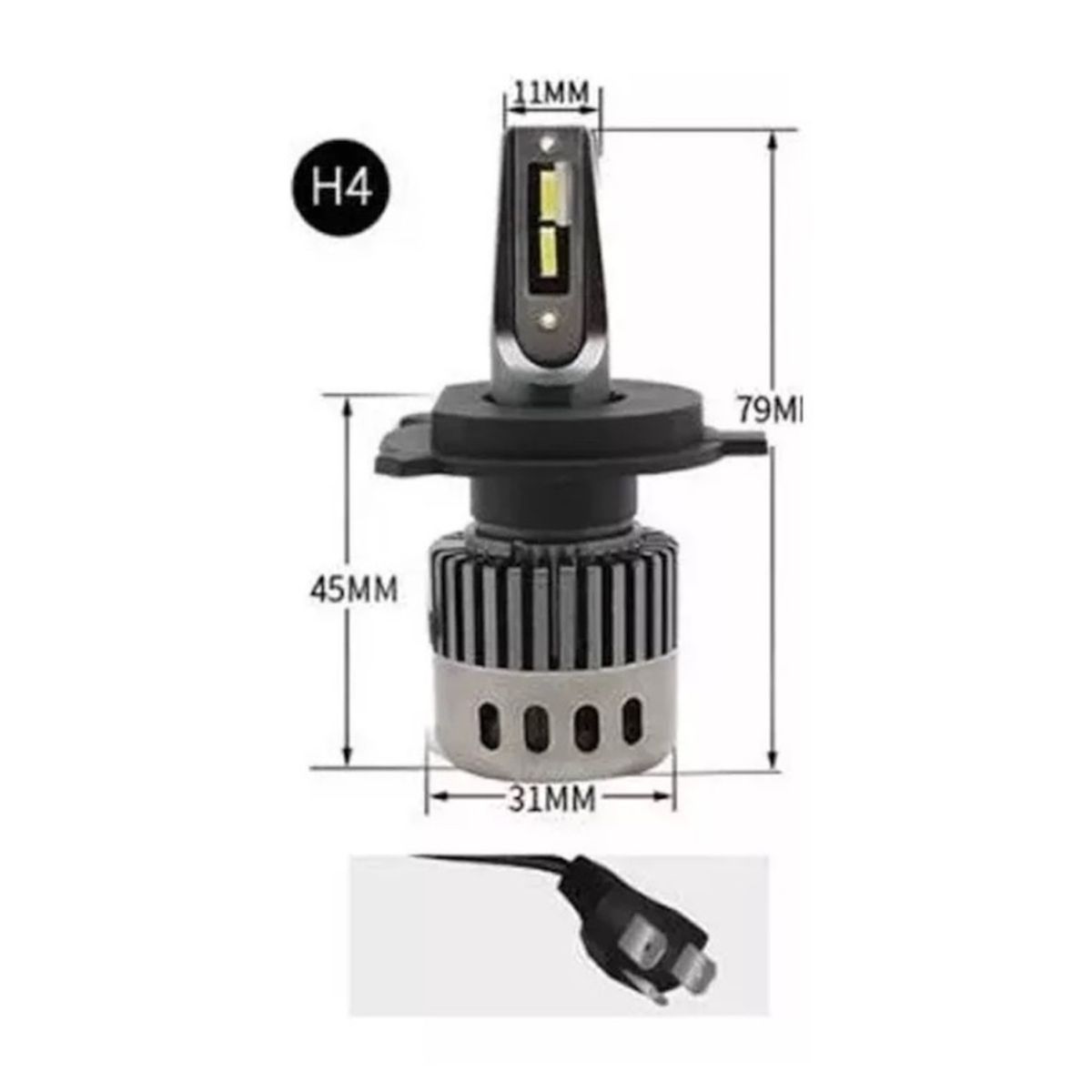 KOBO - Kit Ampolletas Turbo Led Ultra Slim H4 30000lm Iron Dakar