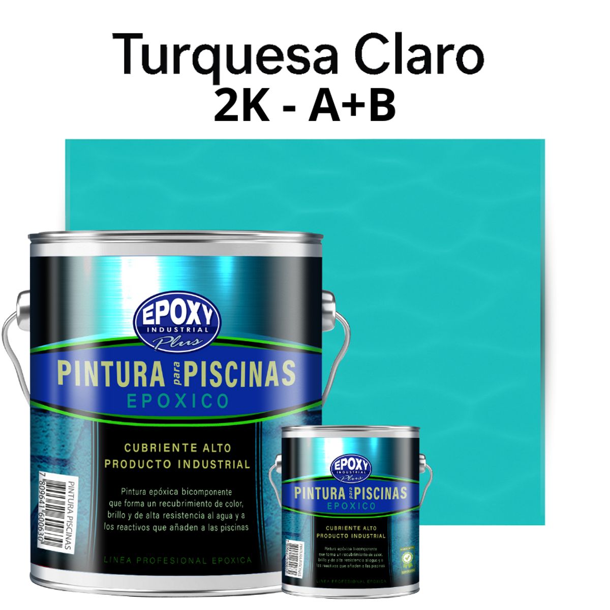 EPOXY - Pintura Epóxica 2K para Piscinas-2K A+B- GALON-TURQUESA CLARO