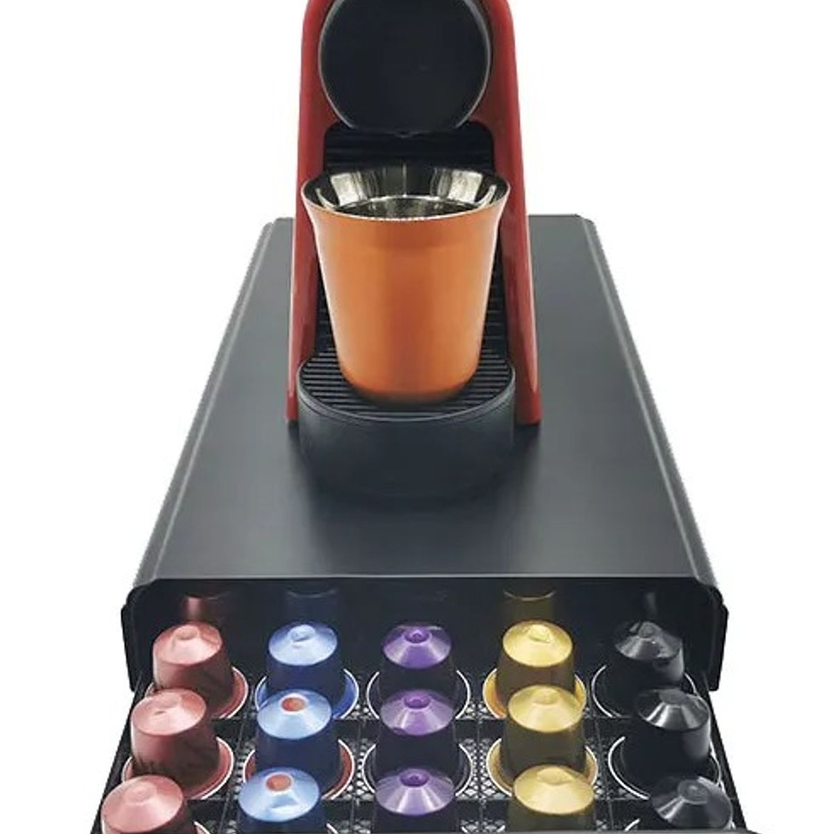 EVERSO - Organizador Bandeja Para Cápsulas Nespresso 60 Unidades Negro-60 Unidades