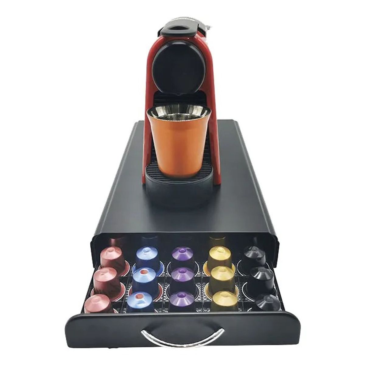 EVERSO - Organizador Bandeja Para Cápsulas Nespresso 60 Unidades Negro-60 Unidades
