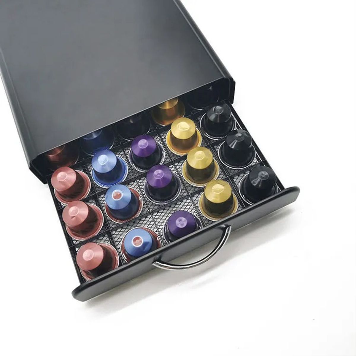EVERSO - Organizador Bandeja Para Cápsulas Nespresso 60 Unidades Negro-60 Unidades