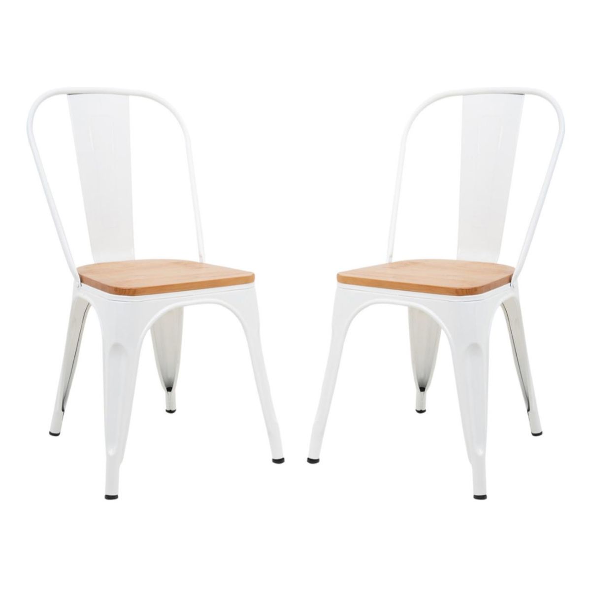 HABITA2 CHILE - Pack 2 Silla Tolix con asiento de madera - Negro