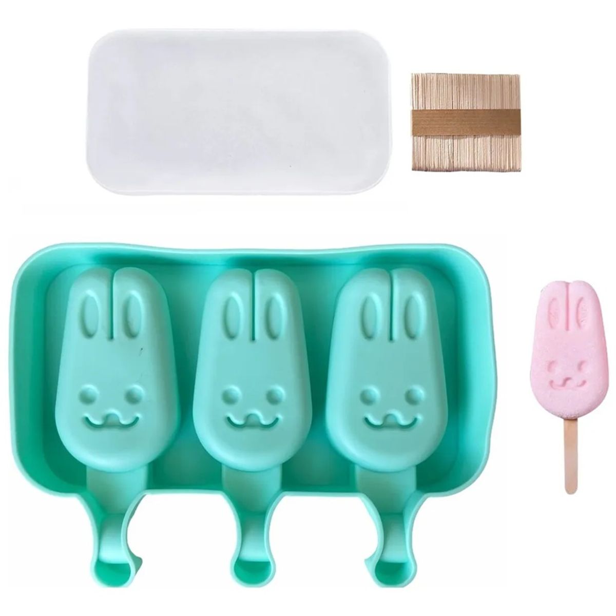 PASTELERIUSCL - Moldes  Silicona Para Helados Molde Paletas Helado Conejo Molde Silicona Repostería MoldeS Repostería