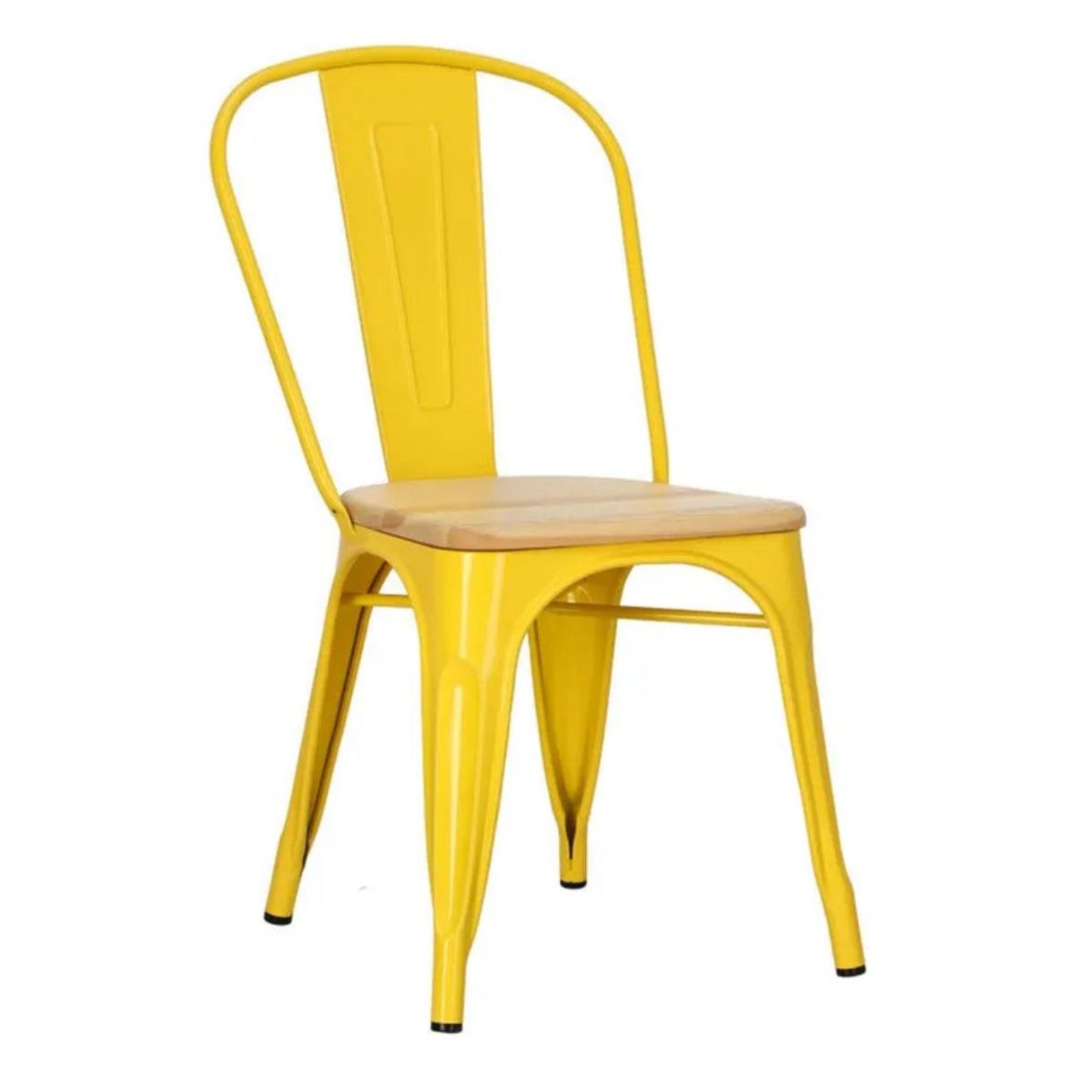 HABITA2 CHILE - Pack 2 Silla Tolix con asiento de madera - Negro