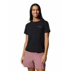 COLUMBIA - Polera Manga Corta Mujer Sun Trek II Negro