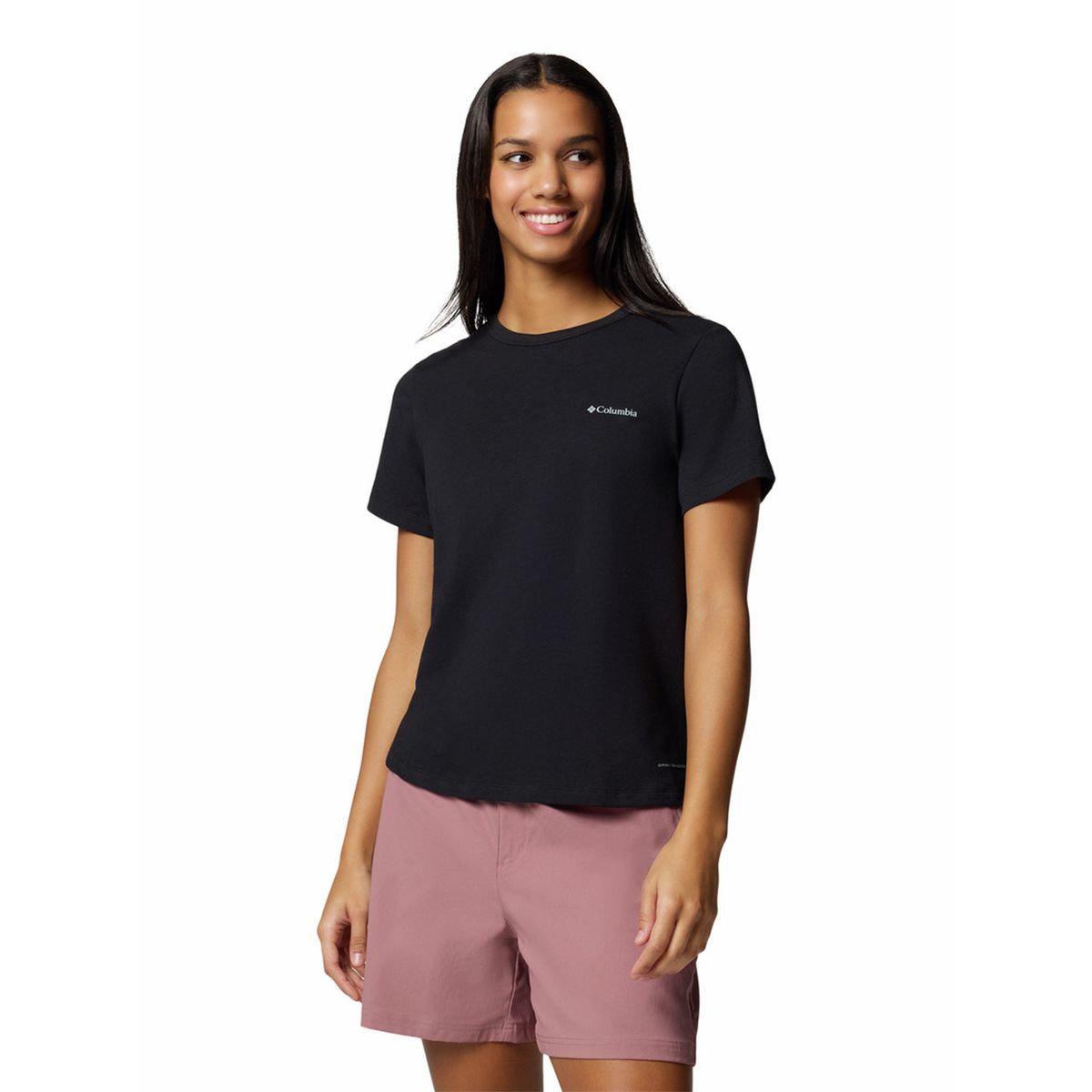 COLUMBIA - Polera Manga Corta Mujer Sun Trek II Negro COLUMBIA