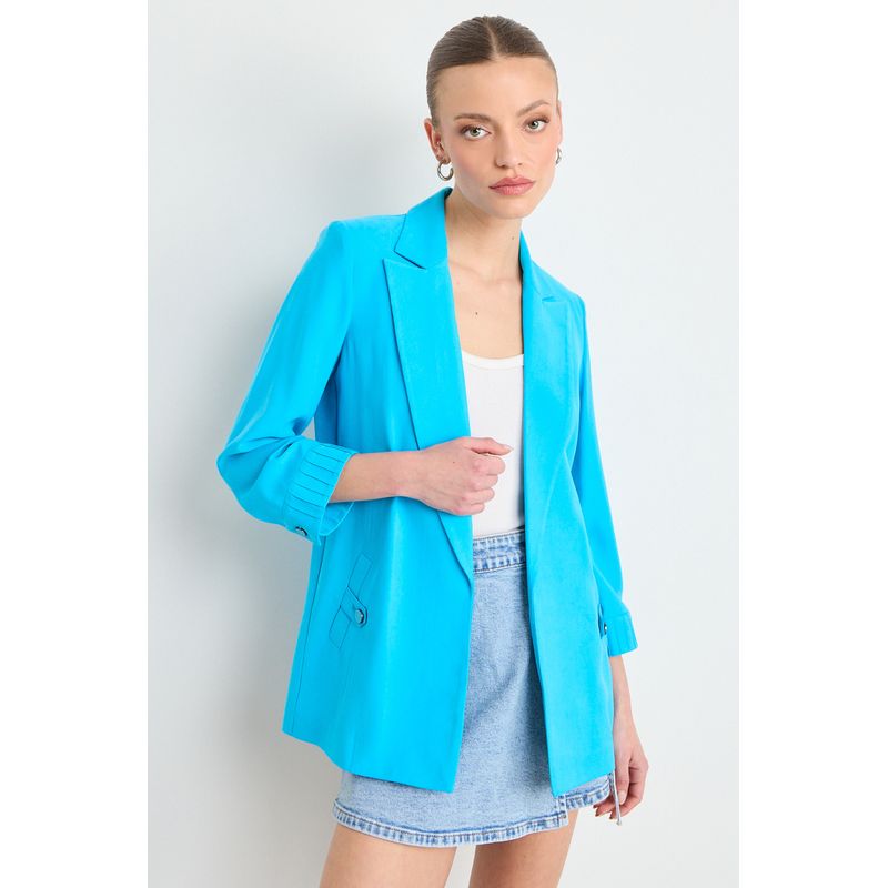 IO - Blazer Liso Mujer Celeste Io
