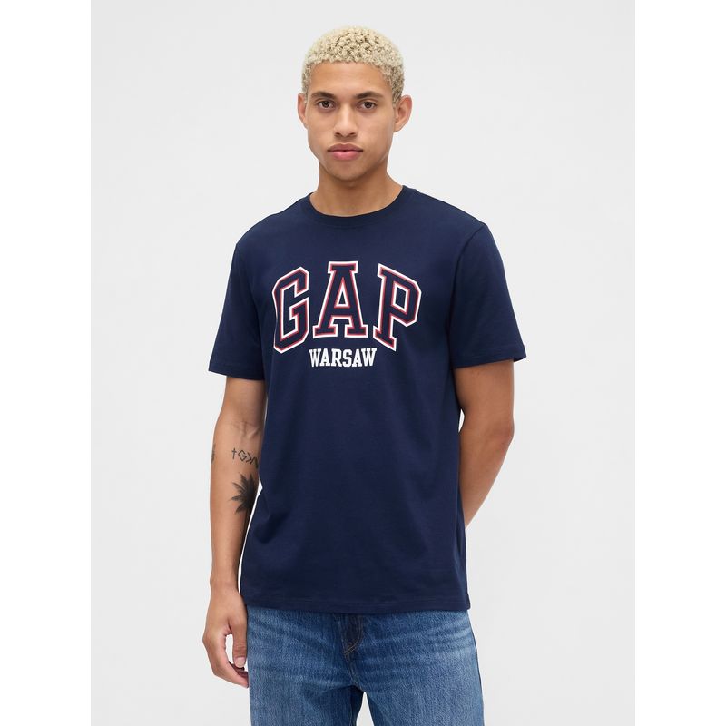 GAP - Polera Gap Logo Casuales Manga Corta Hombre Azul