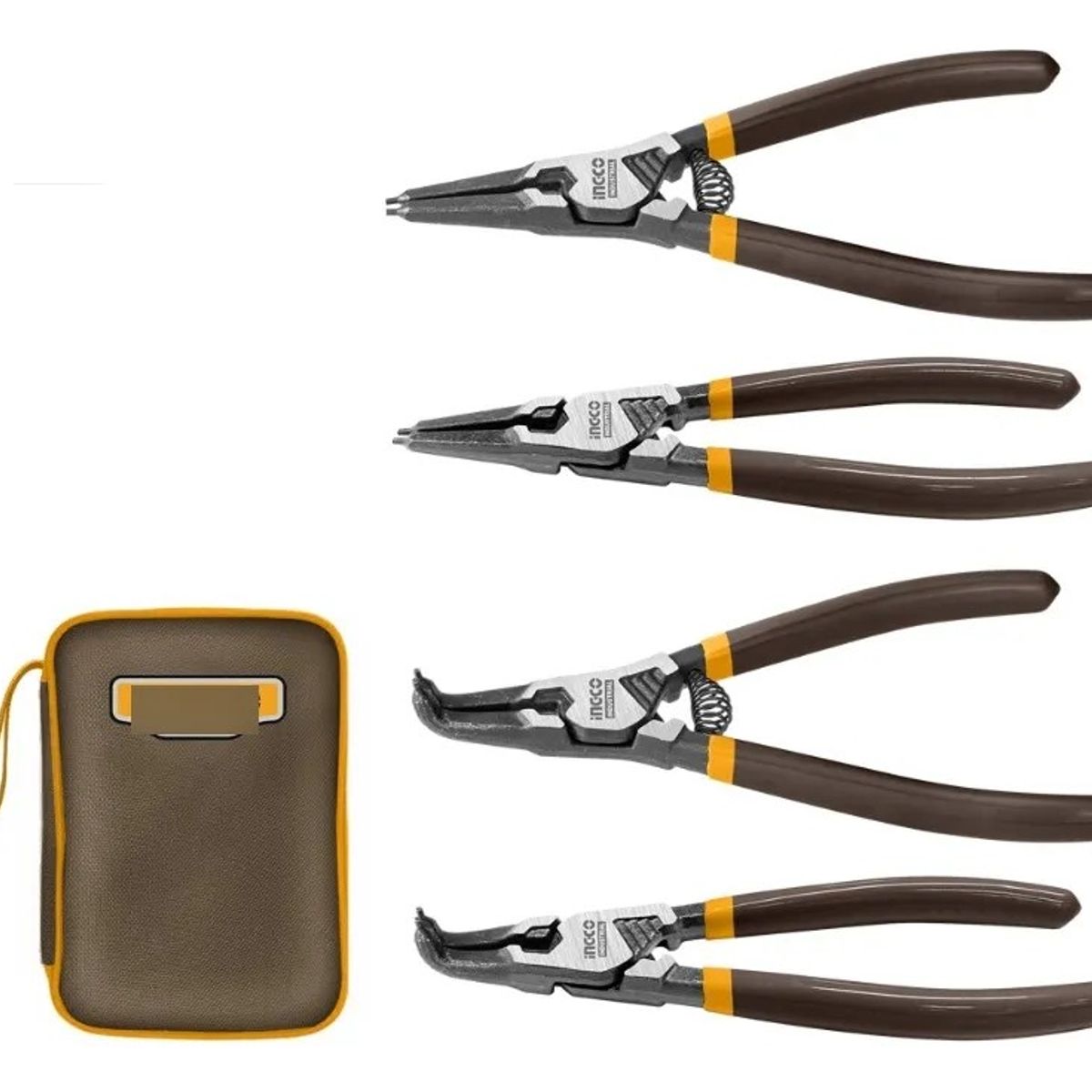 INGCO - Set Alicates Seguro Seeger Externo/Interno 4 Piezas 180Mm/7"