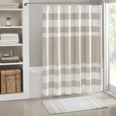 AZ AURAZEUS - Cortina De Baño Diseño Impermeable Tela Bano + 12 Ganchos Aura Zeus