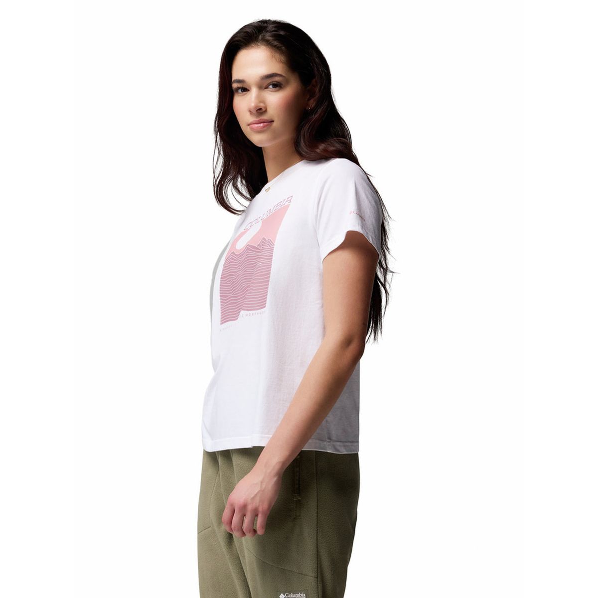COLUMBIA - Polera M/C Mujer Rolling Bend Graphic Blanco COLUMBIA