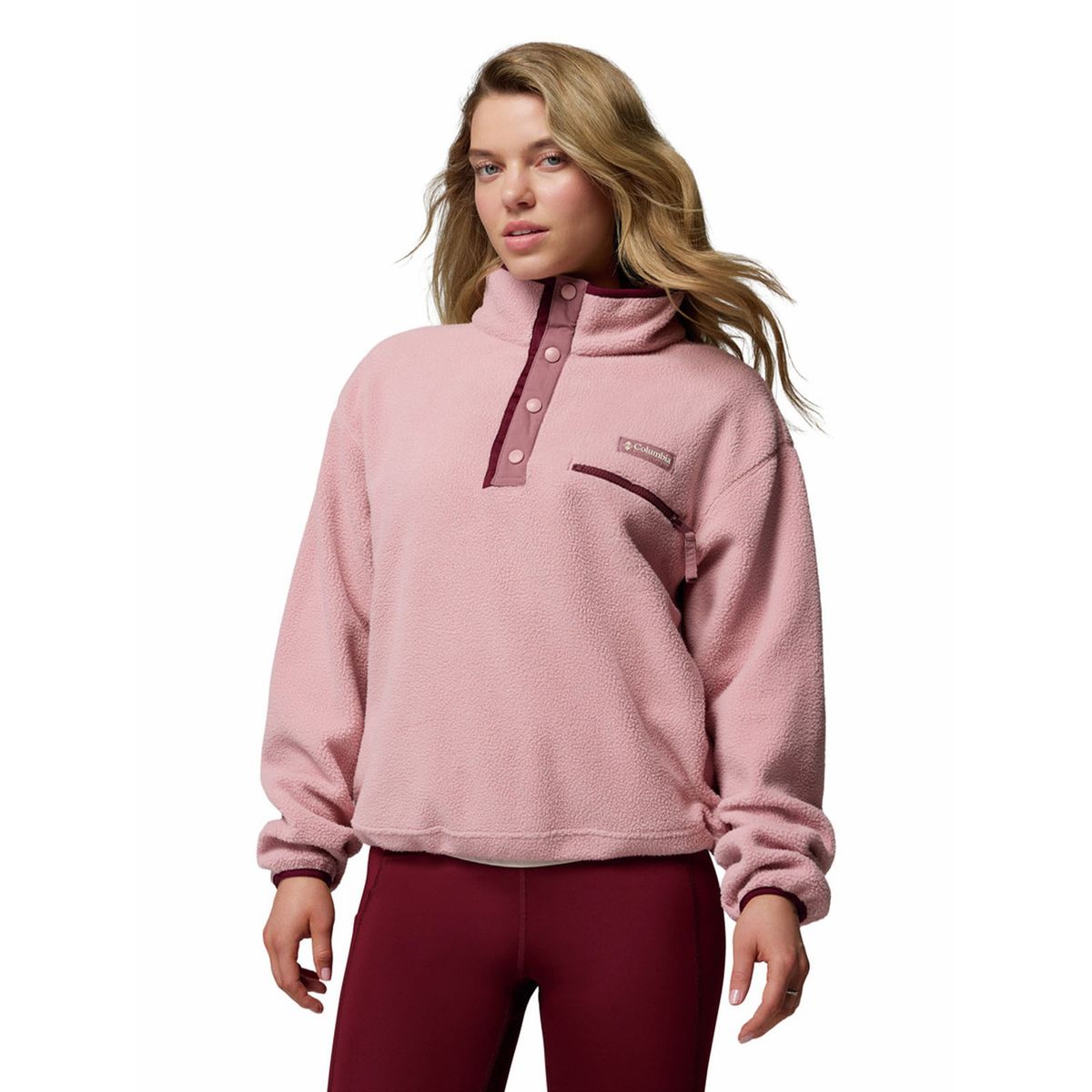 COLUMBIA - Polar Mujer Helvetia Snap Rosado COLUMBIA