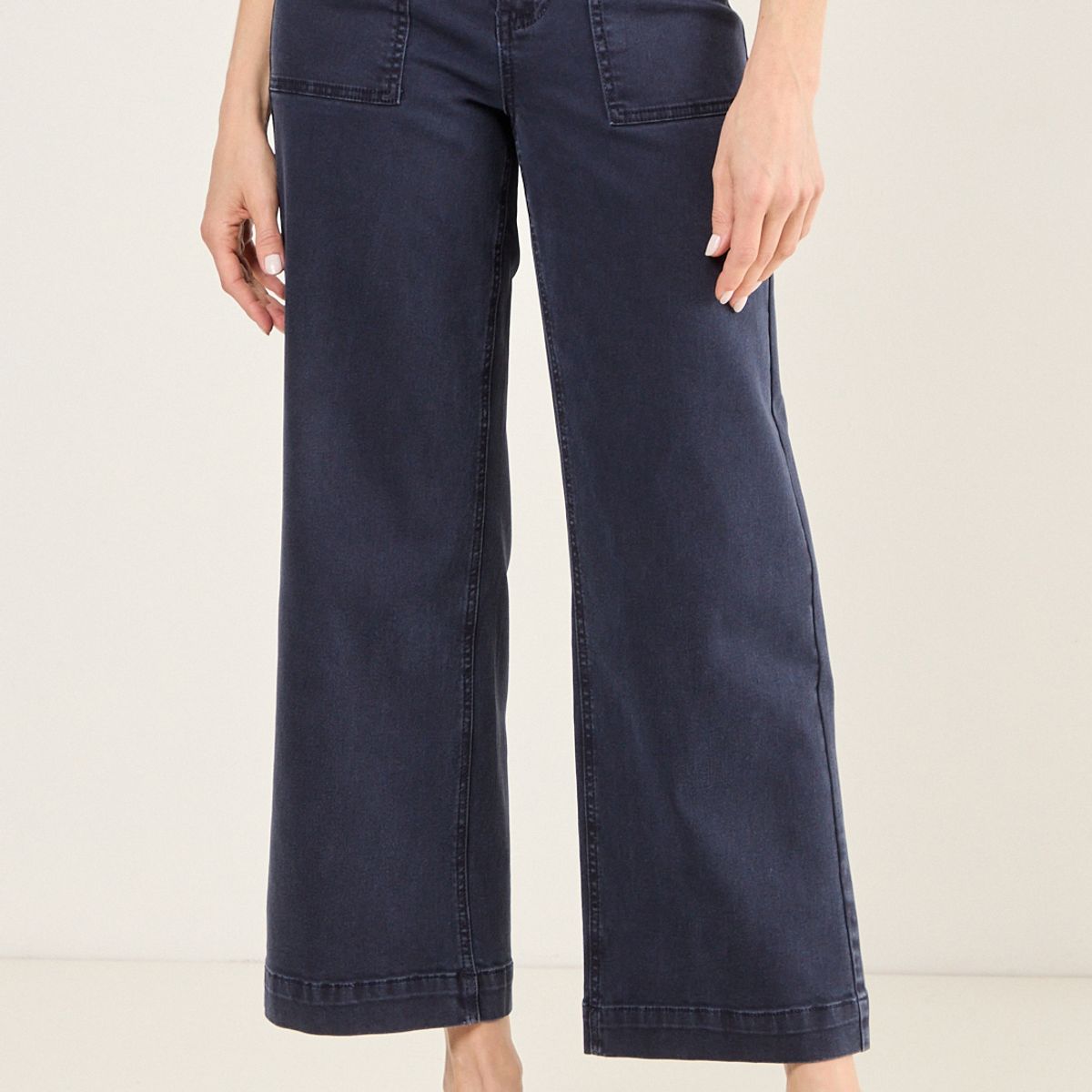 MA GRIFFE - Jeans Wide Color Mujer Azul Magriffe