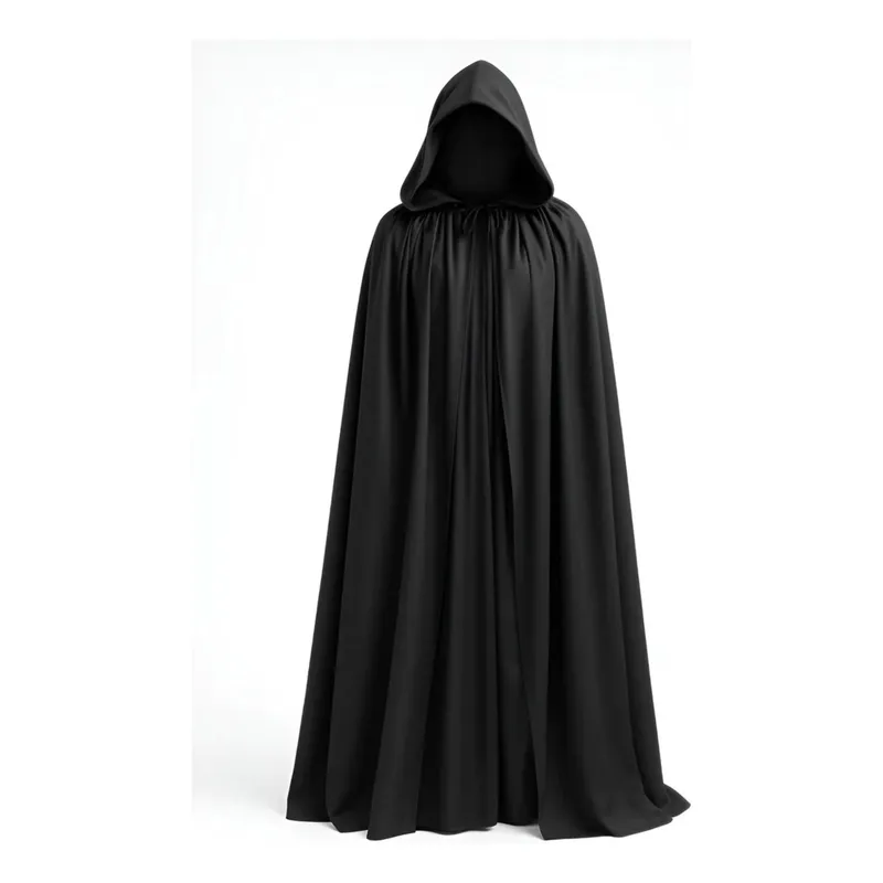 GENERICO - Capa Negra Con Capucha Halloween 140cm
