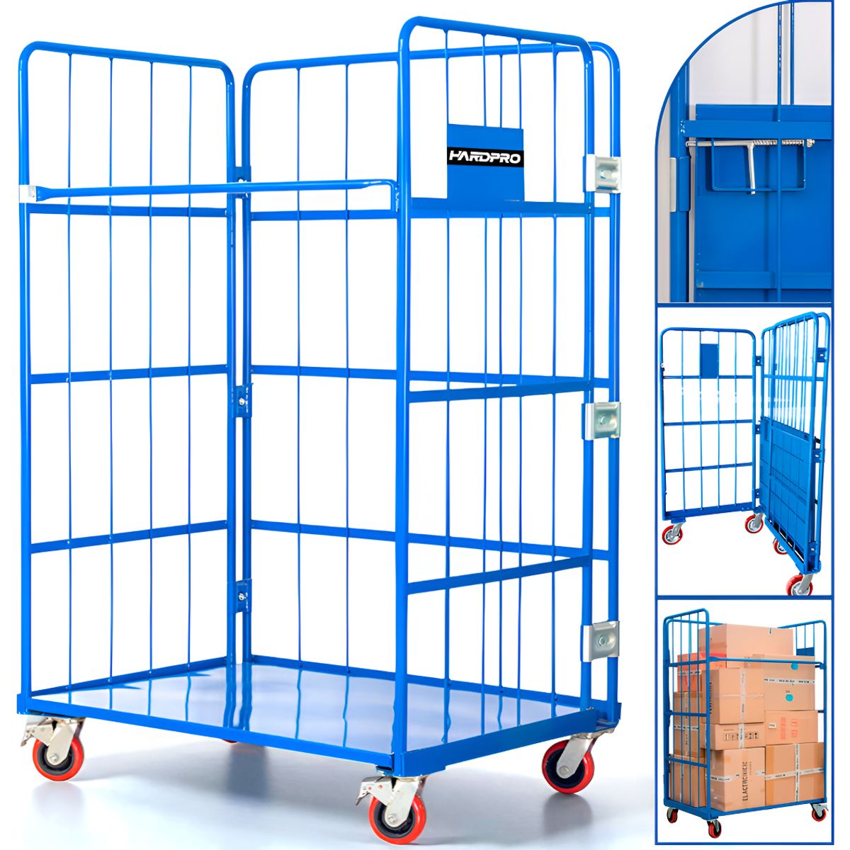 HOMEBRANDT - Carro Picking De Carga Para Bodega Plegable Acero 500kg Industrial
