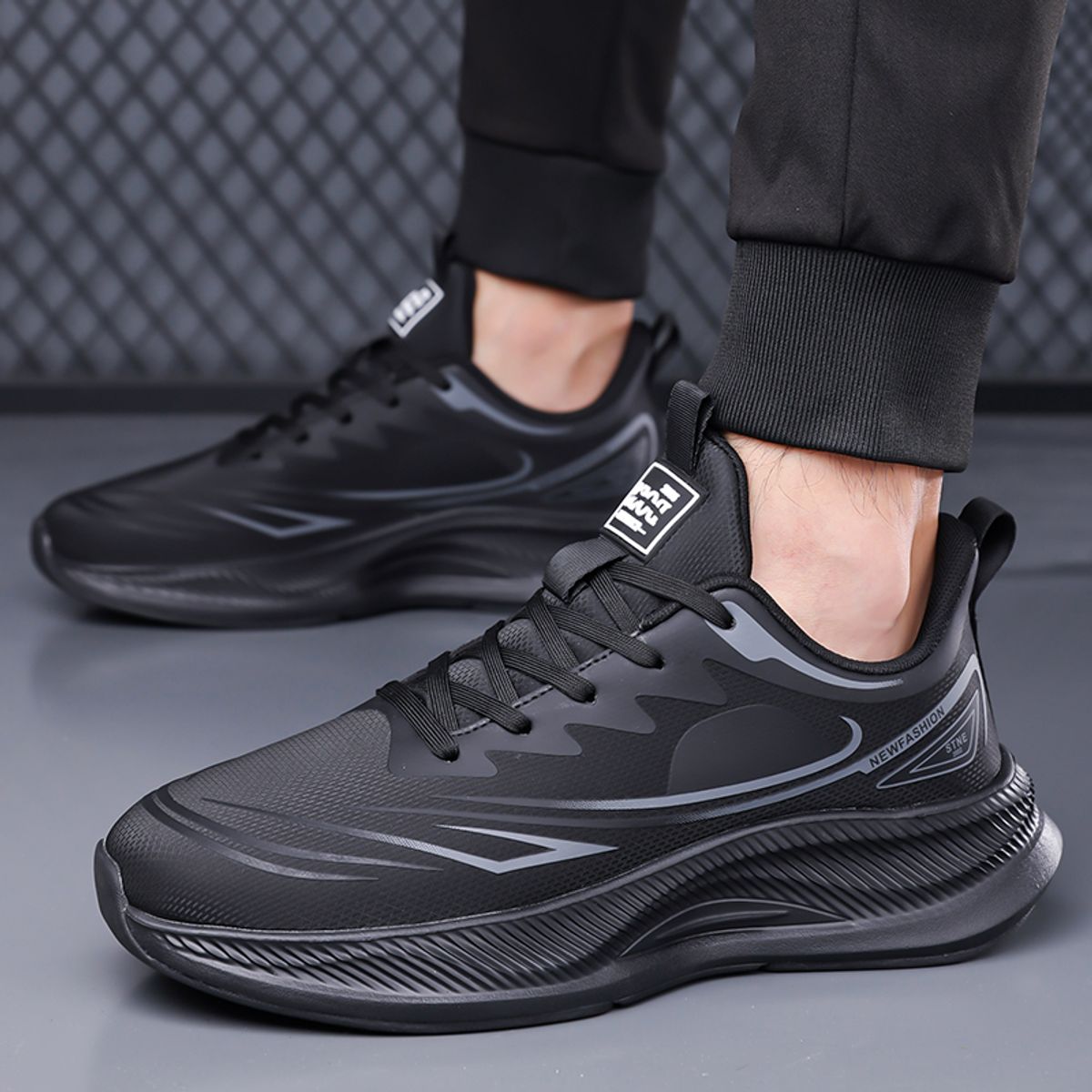 SHANDIAN - Zapatillas Hombre Gris