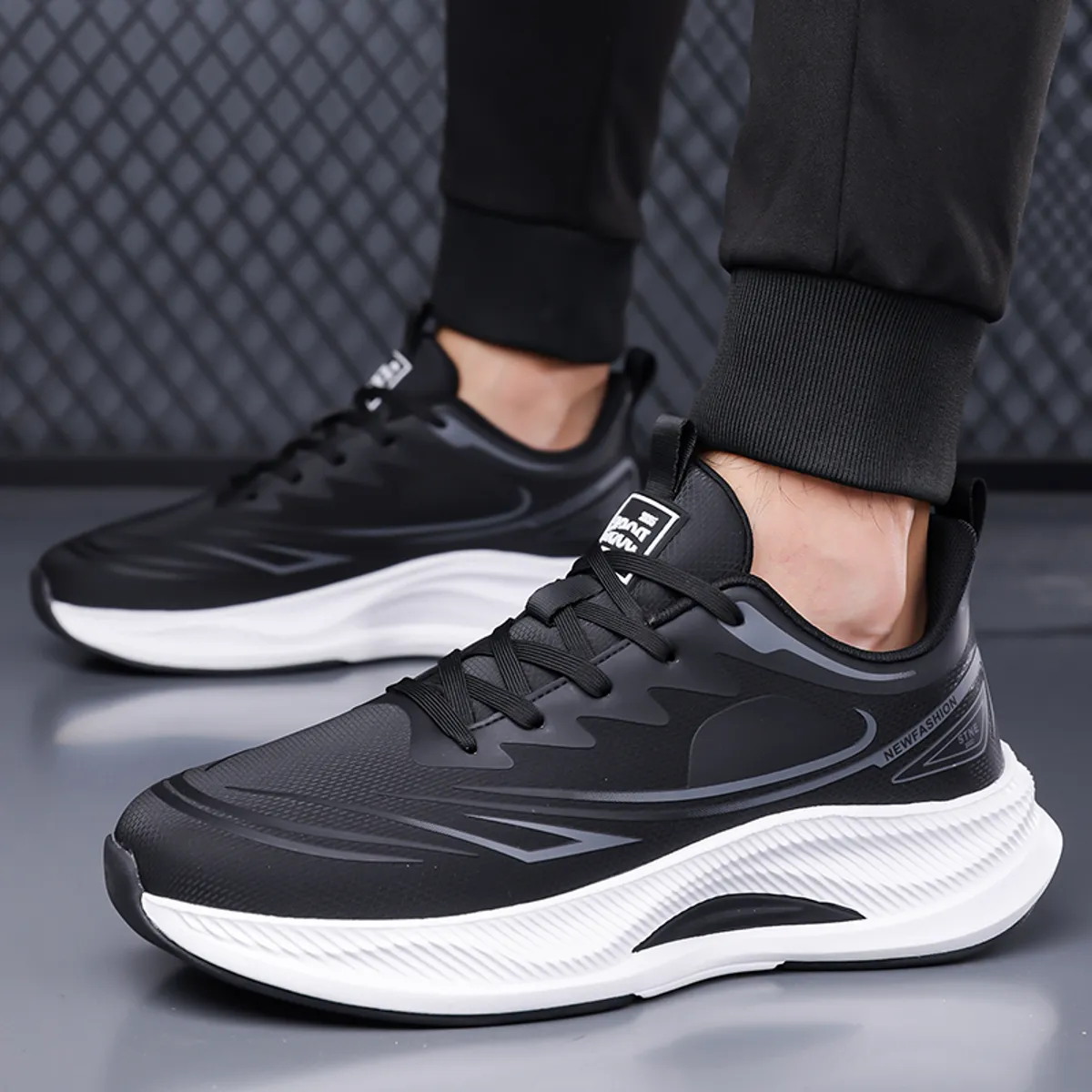 SHANDIAN - Zapatillas Hombre Gris