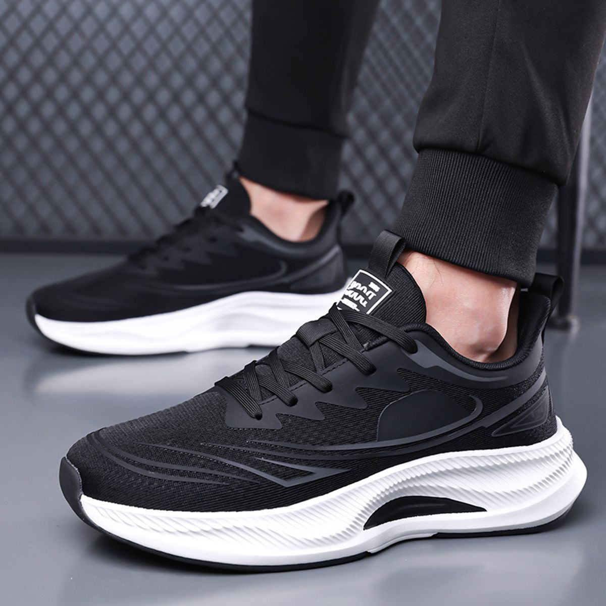 SHANDIAN - Zapatillas Hombre Gris