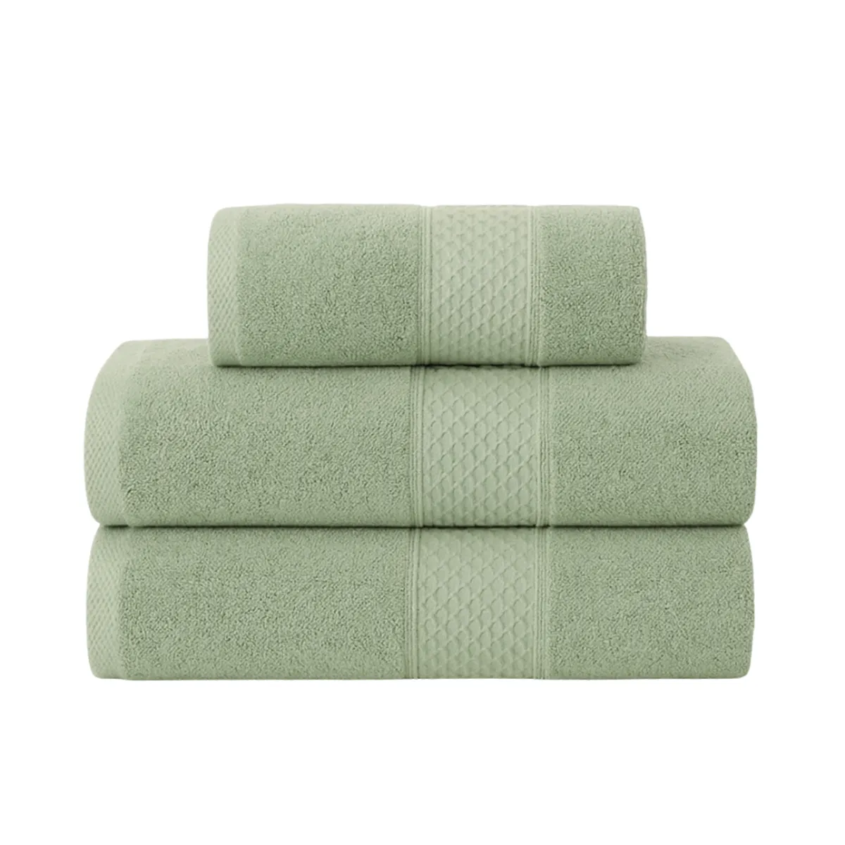 GARSIL - Pack 3 Toallas De Baño Y Mano De Algodón Grueso Y Absorbente Verde