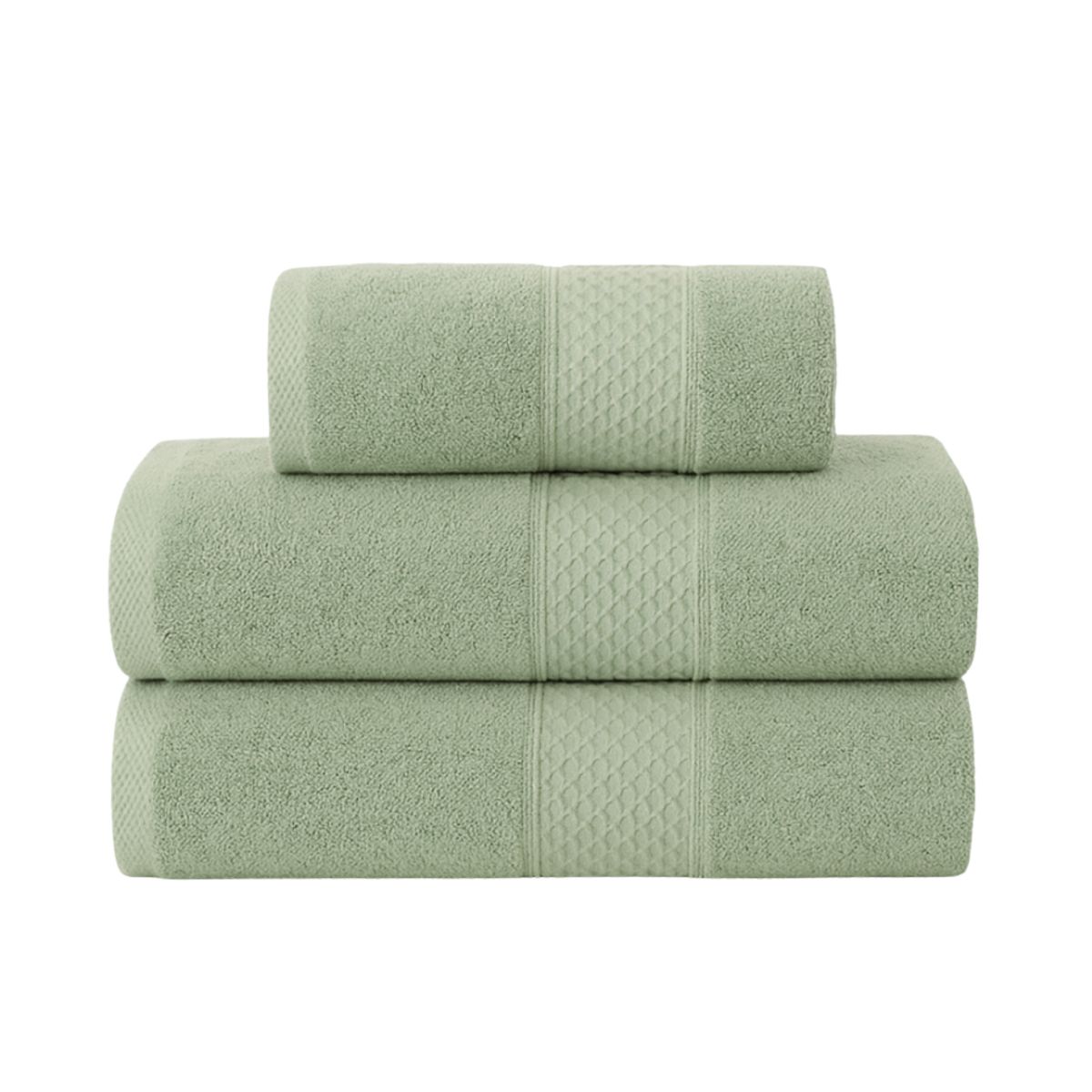 GARSIL - Pack 3 Toallas De Baño Y Mano De Algodón Grueso Y Absorbente Verde