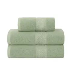 GARSIL - Pack 3 Toallas De Baño Y Mano De Algodón Grueso Y Absorbente Verde