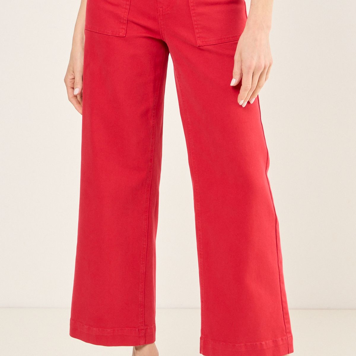 MA GRIFFE - Jeans Wide Color Mujer Rojo Magriffe